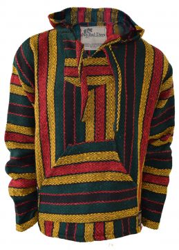 No Bad Days Baja Hoodie - Bright Rasta Diamond
